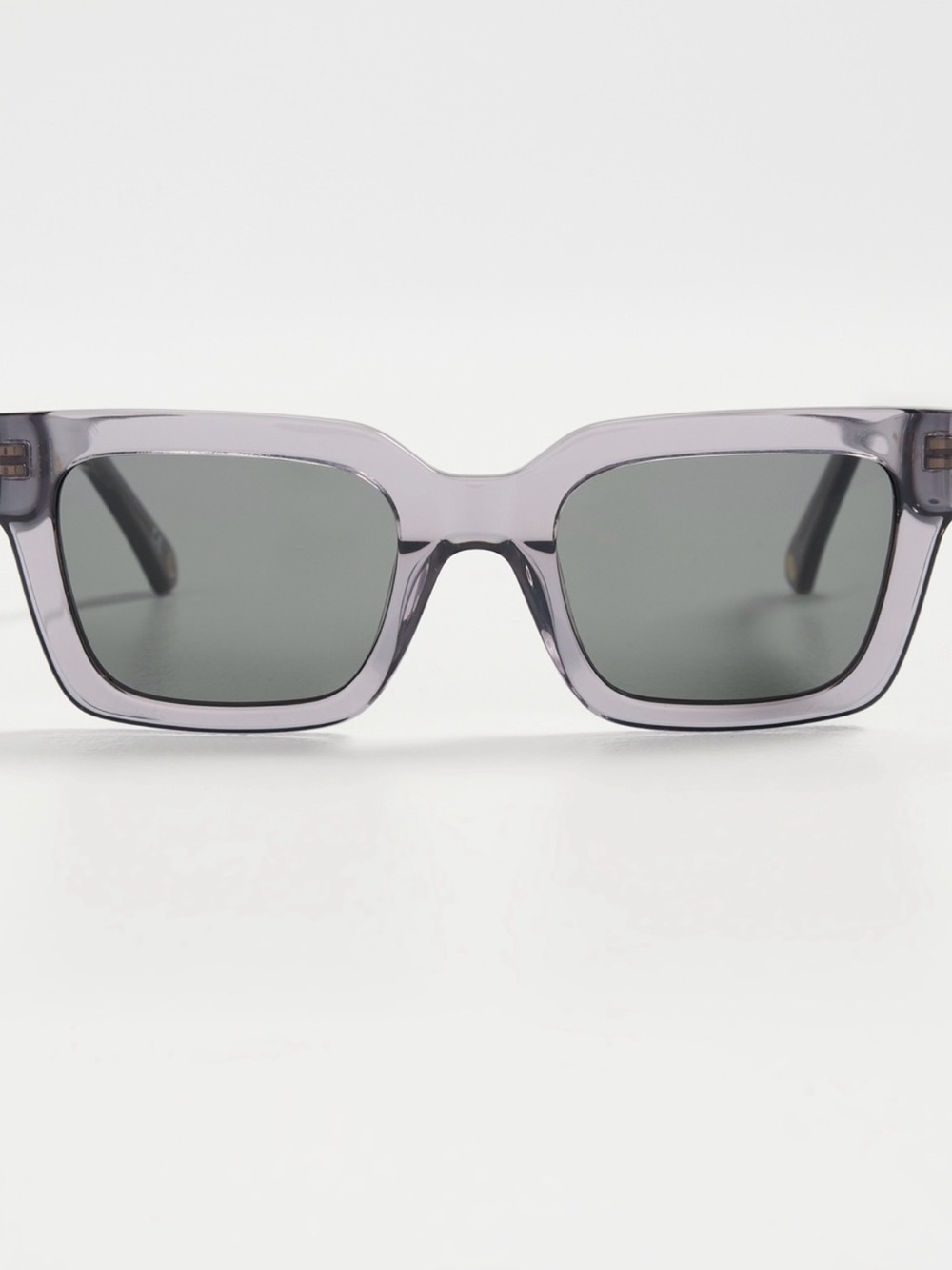 Vontelle Translucent Gray Square Sunglasses - Smoke Lenses